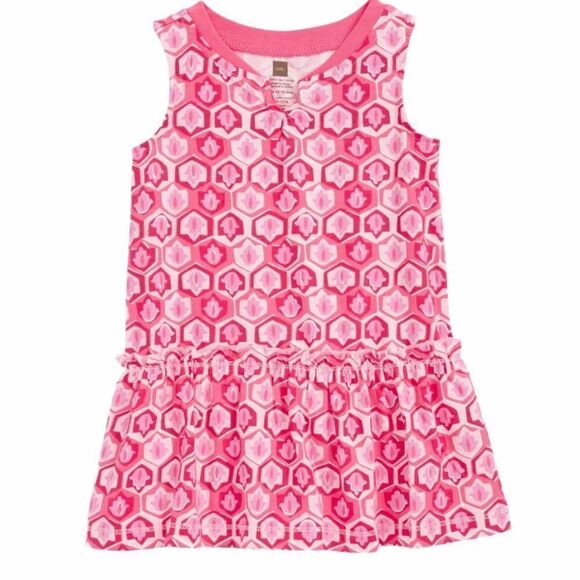 Girls‎ Tea “Fatima” Pink Drop Waist Dress Size 3 - Picture 1 of 10